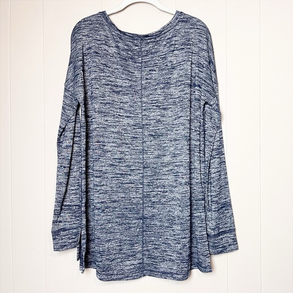 Lou & Grey Stretch Jersey Knit Long Sleeve T-shirt Large navy blue tee top - Picture 5 of 11